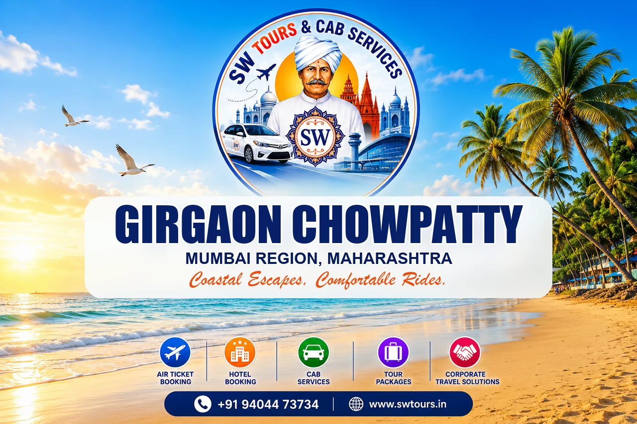 Girgaon Chowpatty Cab Booking SW Tours beach cab booking banner
